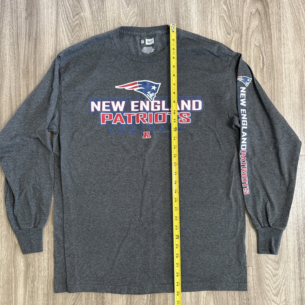 New England Patriots TShirt Mens Large Gray Long Sleeve NFL Team Apparel‎ - Picture 5 of 13